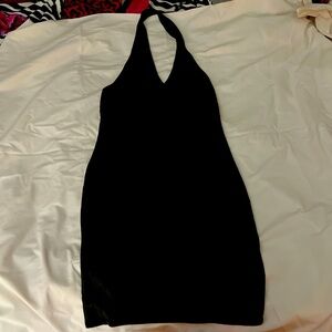 Black Halter Dress - OPEN BACK